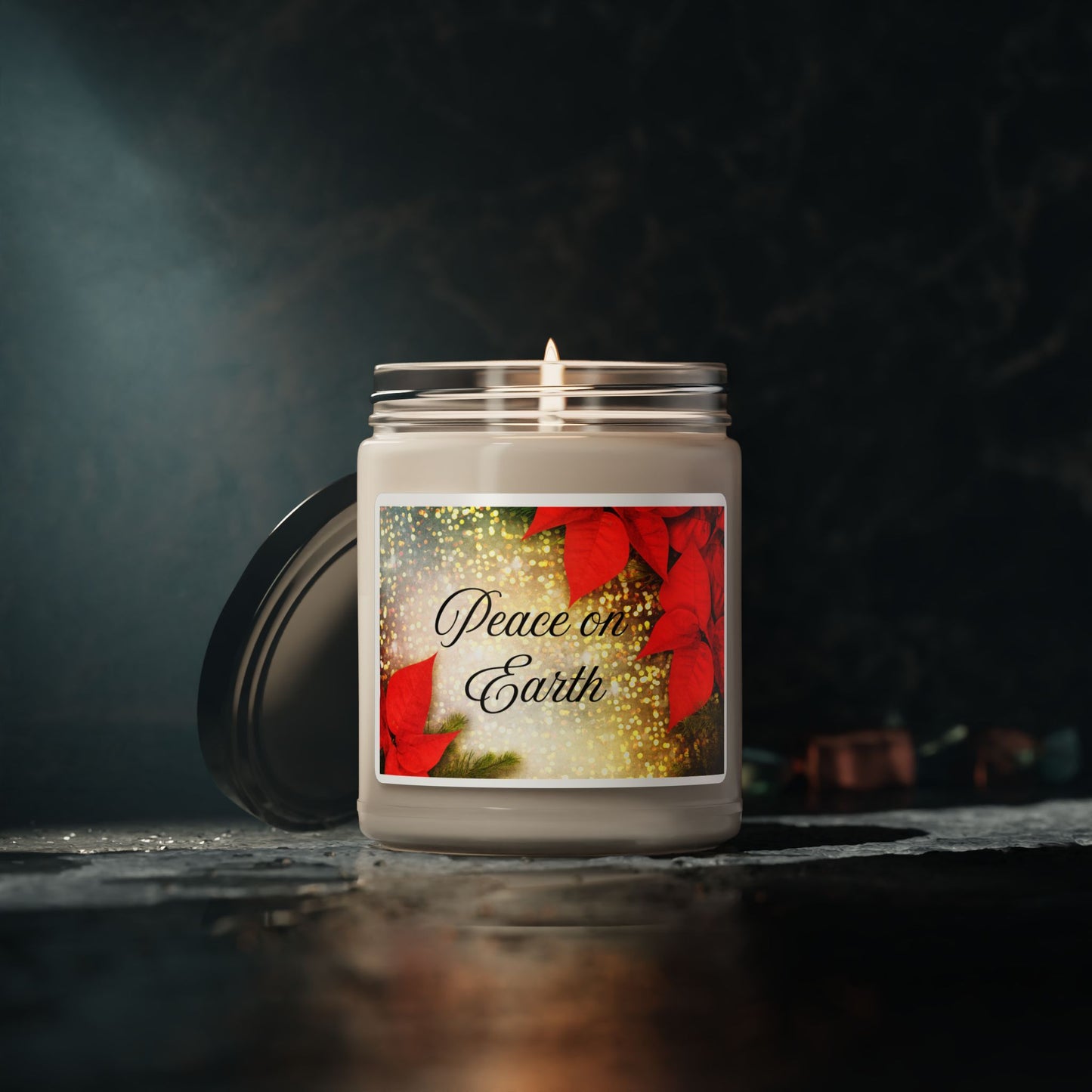 Holiday Scented Soy Candle, Peace on Earth, Christmas Gift, Eco-Friendly Candle, Aromatherapy, Home Decor, Unique Gifts