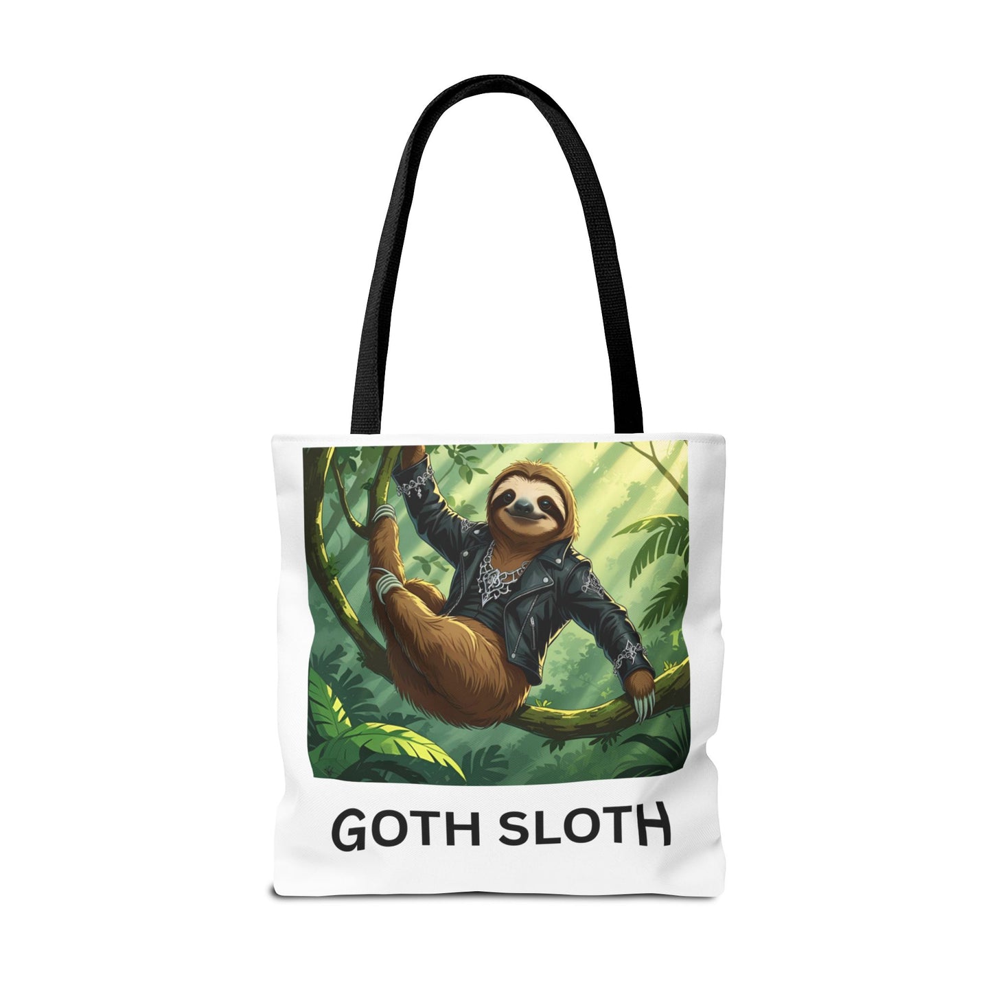 Goth Sloth Tote Bag, Cute Sloth Bag, AOP Tote, Eco-Friendly Bag, Gifts for Sloth Lovers, Unique Art Tote