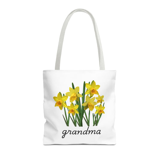 Floral Grandma Tote Bag, Gift for Grandma, Mother's Day Tote, Eco-Friendly Shopping Tote