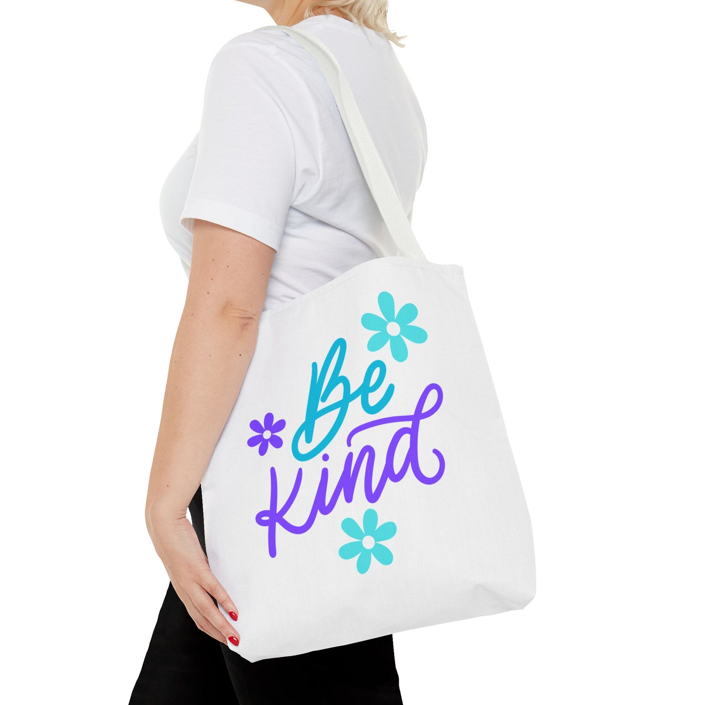 Be Kind Floral Tote Bag | Eco-Friendly Shopping Bag, Gift for Friends, Positive Affirmation Bag, Beach Tote, Everyday Use
