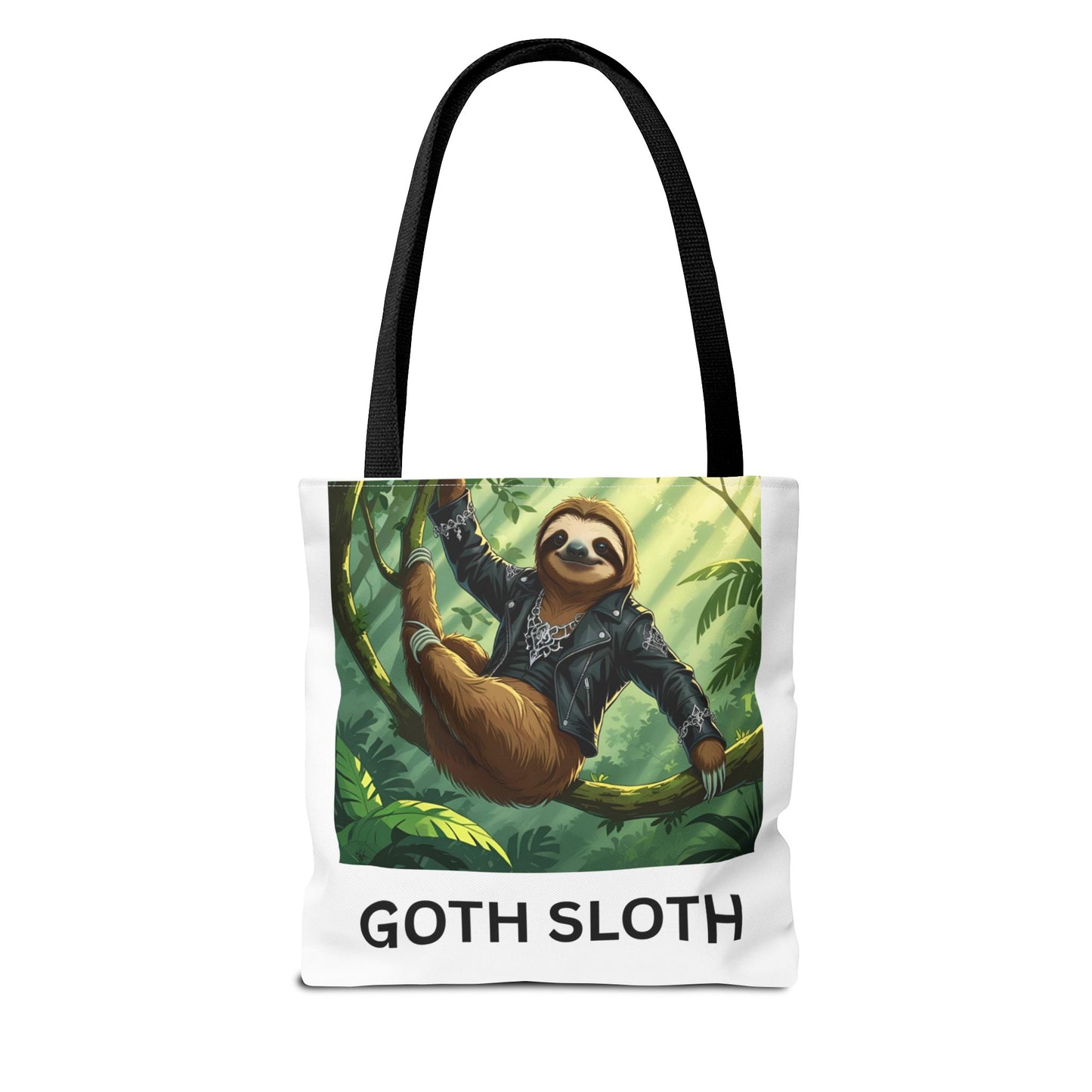 Goth Sloth Tote Bag, Cute Sloth Bag, AOP Tote, Eco-Friendly Bag, Gifts for Sloth Lovers, Unique Art Tote